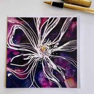 Wild Ink Flowers Series- Purple Anemone