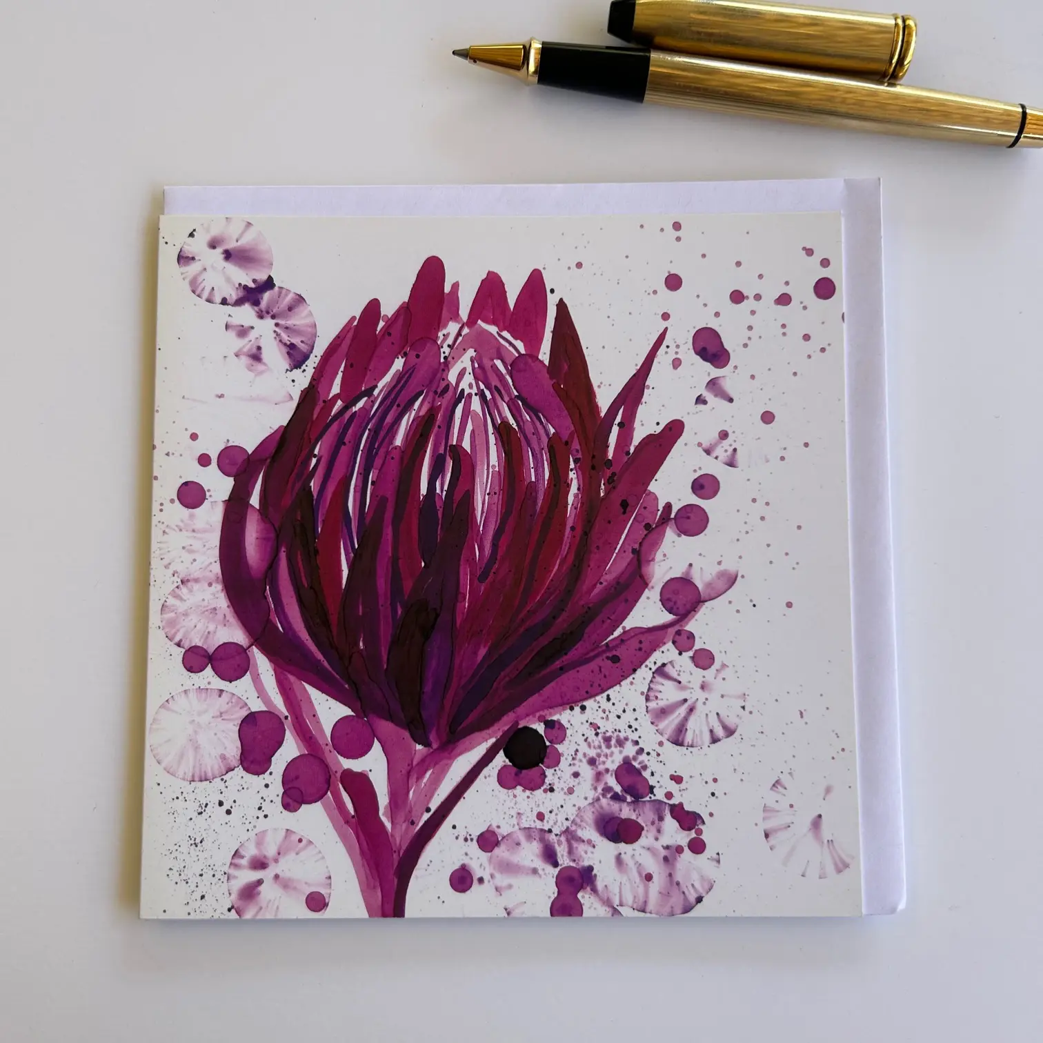 Wild Ink Flowers Series- Hot Pink Protea