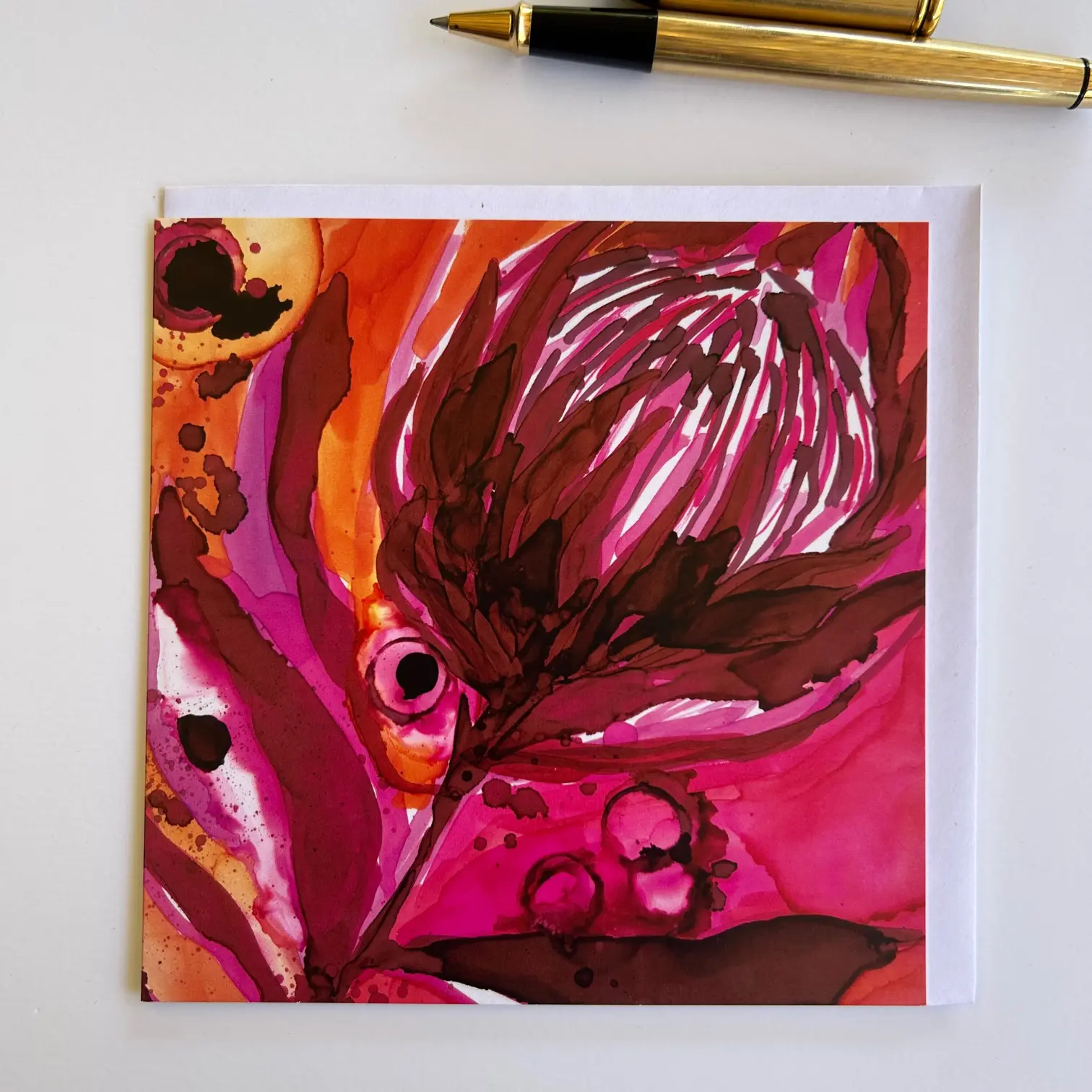 Wild Ink Flowers Series- Senorita Magenta Protea - Image 4