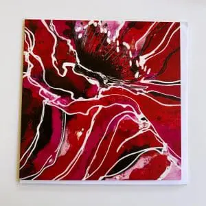 Wild Ink Flowers Series- Red Poppy Heart