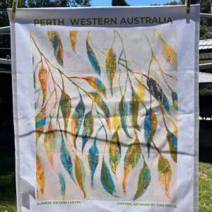 Tea Towel - Sunrise on Gum Leaves
