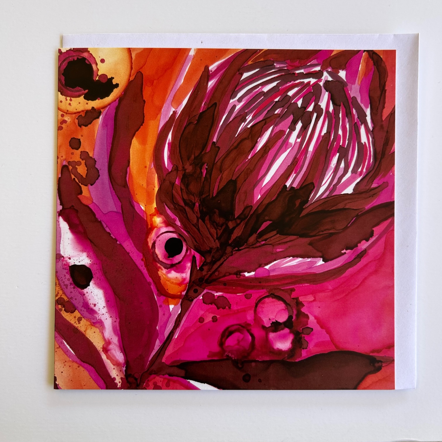 Wild Ink Flowers Series- Senorita Magenta Protea