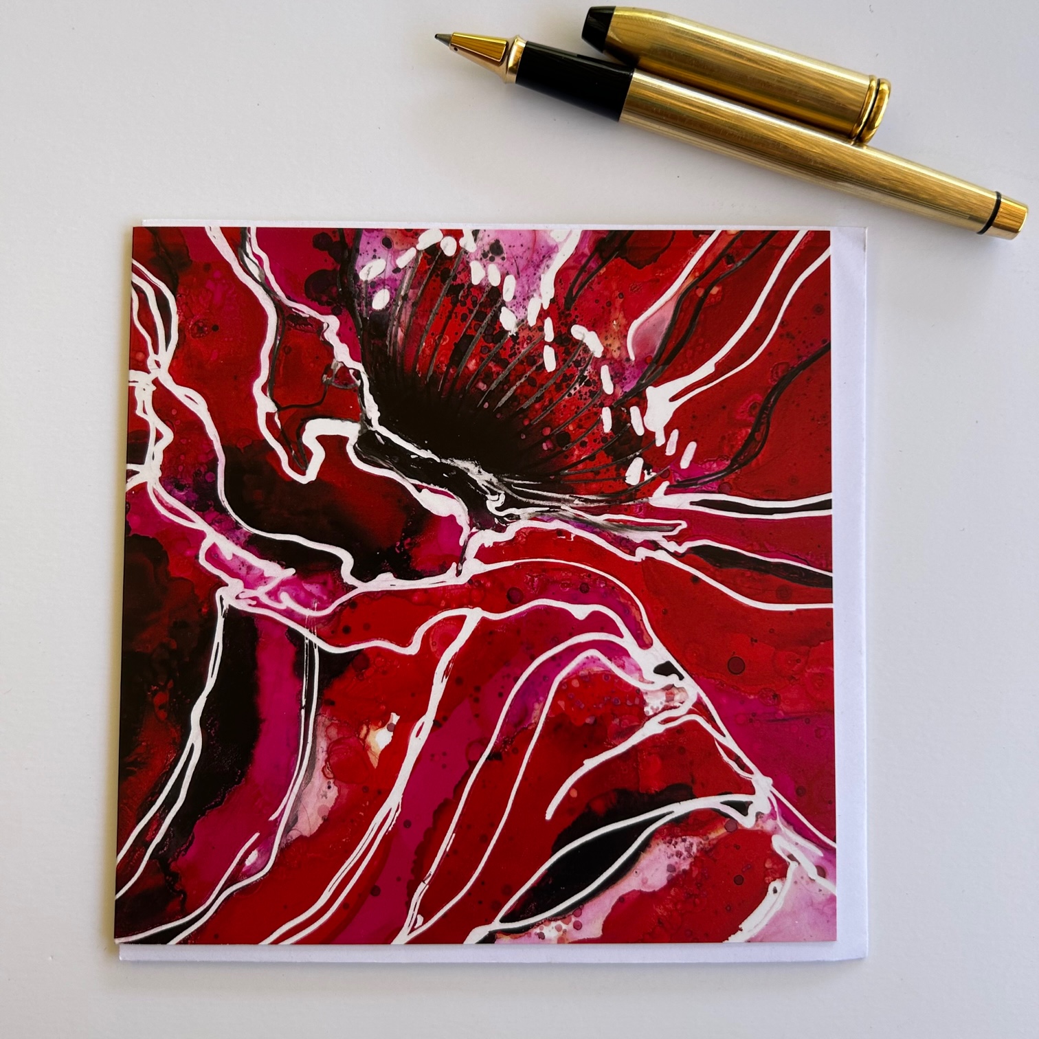 Wild Ink Flowers Series- Red Poppy Heart - Image 3