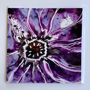 Wild Ink Flowers Series- Purple Anemone Heart