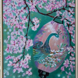 Cherry Blossom Peacock Lantern